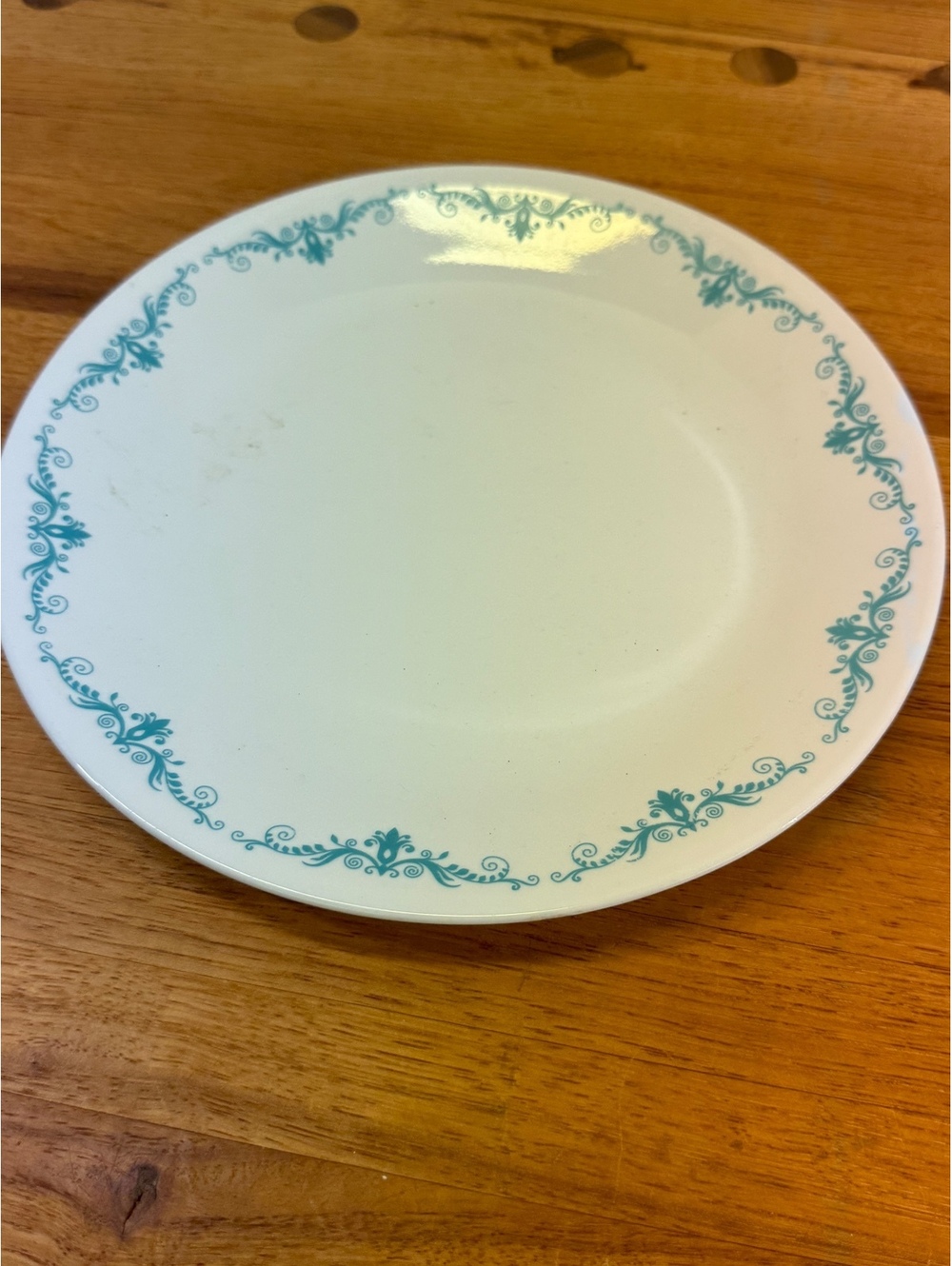 Corelle Garden Lace Dinner Plate 10.25 Teal Turquoise Vintage Cottagecore